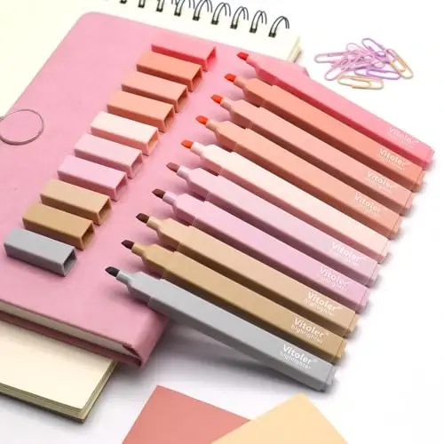 Vitoler Highlighters Assorted Colors,10pcs Cute Pastel Highlighters Multicolor Highlighter for Aesthetic Office School Supplies - VITOLER (1)