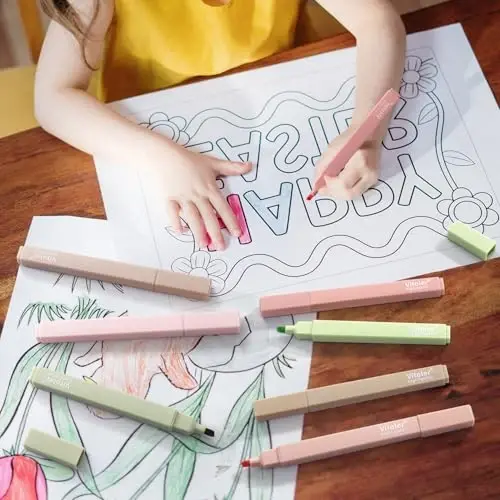 Vitoler Highlighters Assorted Colors,8pcs No Bleed Bible Chisel Tip Highlighters,Aesthetic High lighters for School Office Supplies - 6