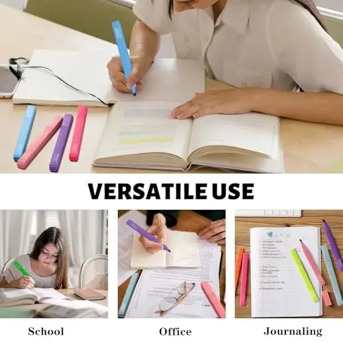 Vitoler Highlighters Assorted Colors,8pcs Chisel Tip Cute Highlighters, Cute High lighters No Bleed for School Office Supplies - 7