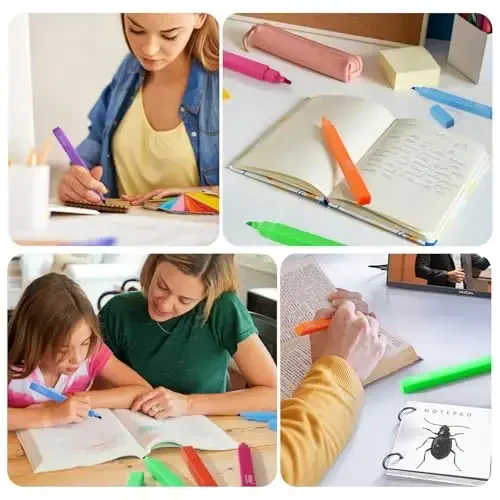 Vitoler Highlighters, 8 dona turli rangdagi markerlar, kitob uchun yumshoq kesilgan uchi, Injilni o'rganish uchun aksessuarlar, maktab ofisida foydalanish, o'qituvchi materiallari - 6