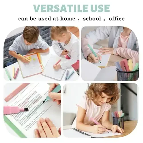 Vitoler Highlighters, 8 Rangli Keski Uchi Yoqimli Highlighterlar, Jurnal Planner Notlari Maktab Materiallari uchun Qon Ketmaydigan Injil Highlighterlari - 6