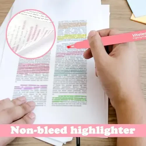 Vitoler Highlighters Assorted Colors,12 Pack Chisel Tip Highlighter Pens,No Bleed Highlighters for School Office Supplies - 4