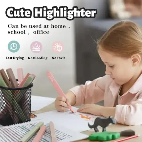 Vitoler Highlighters Assorted Colors,8pcs No Bleed Bible Chisel Tip Highlighters,Aesthetic High lighters for School Office Supplies - 3