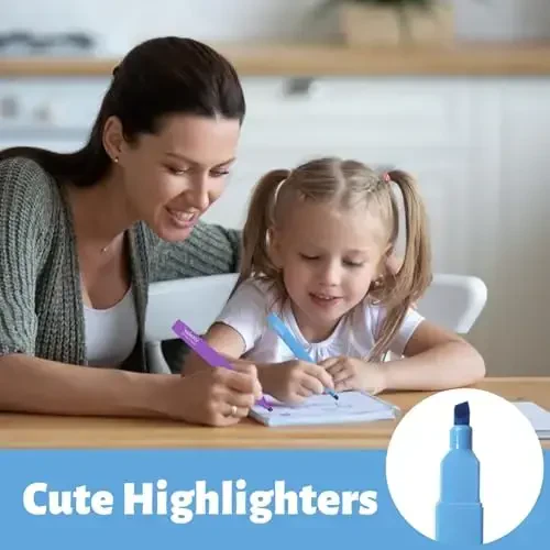 Vitoler Highlighters Har xil ranglar, 8 dona Qalam uchi Yoqimli Markerlar, Yoqimli Markerlar Maktab Ofis jihozlari uchun qonamaydi - 5