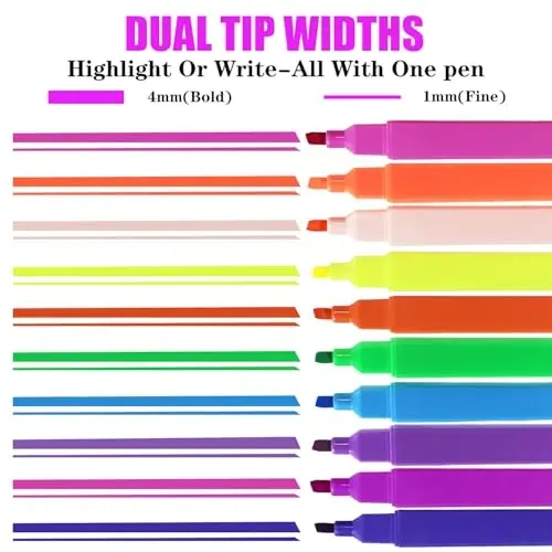 Vitoler Highlighters,10 Pack Assorted Colors Highlighters with Soft Chisel Tip,Bible Highlighter No Bleed,Book Markers for Women - 5