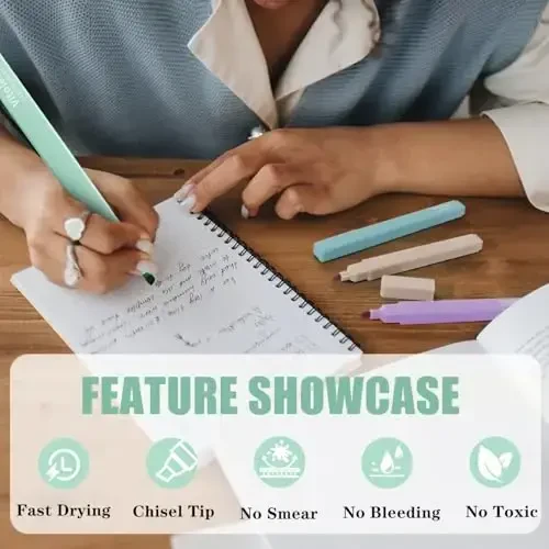 Vitoler Bible Highlighters Assorted Colors,8 Pack,Soft Chisel Tip,Cute Highlighters Set for Aesthetic School Office Supplies,Book Markers - 3