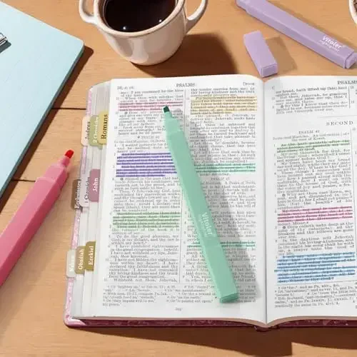 Vitoler Bible Highlighters Assorted Colors,8 Pack,Soft Chisel Tip,Cute Highlighters Set for Aesthetic School Office Supplies,Book Markers - 5