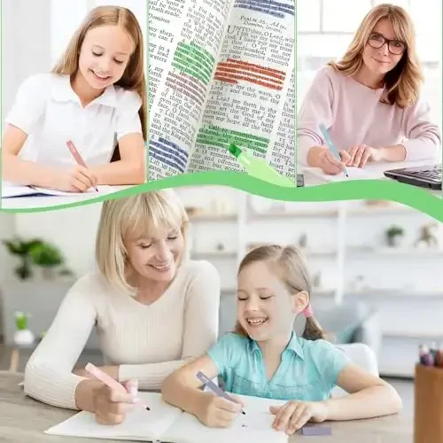 Vitoler Injil Markerlari Yumshoq Keski Uchi bilan, 10 dona, Ko'l Ranglari, Estetik Qonsiz Injil Markeri Pastel, Maktab Ofis Jihozlari uchun Chiroyli Markerlar - 7