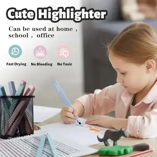 Vitoler Pastel Highlighters,8pcs Cute Highlighters with Chisel Tip,No Bleed Bible Highlighter,Multicolor High lighters for School Supplies - 3