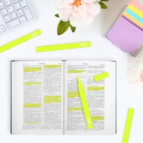 Vitoler Yellow Highlighter,5pcs Fluorescent Yellow Highlighter Chisel Tip,Cute Highlighters for School, Home, Office - 4