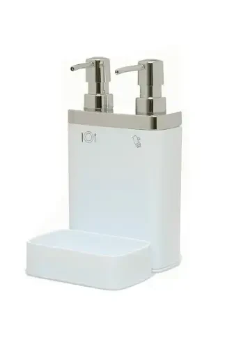Viva 2-Piece Sponge Kitchen Soap Dispenser White - 1