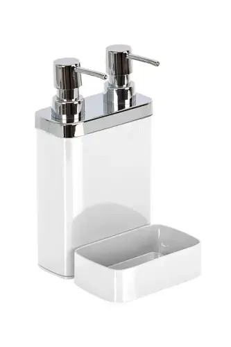 Viva 2-Piece Sponge Kitchen Soap Dispenser White - 3