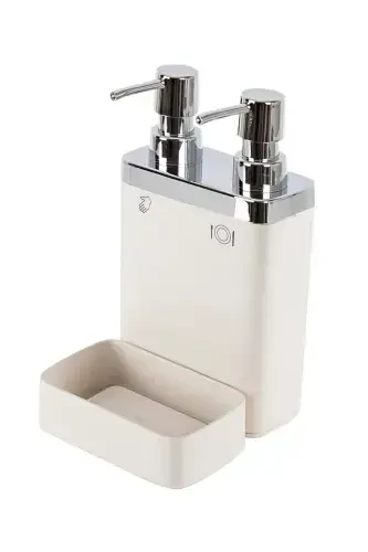 Viva 2-Piece Spongy Kitchen Soap Dispenser Beige - 1