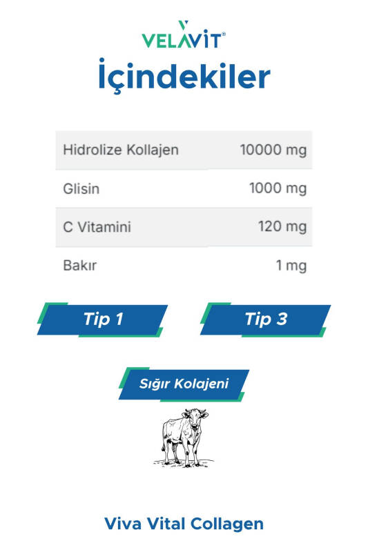 Viva Collagen Kavanoz 334 Gr. 10.000 Mg, Ekstra Glisinli Kollajen - 3