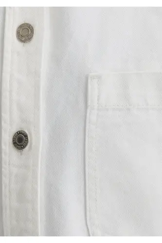 Vivi 90s White Jean Shirt Crop / Short Cut 121 - 6