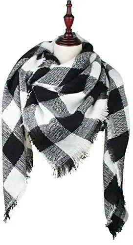 VIVIAN & VINCENT Fall Winter Scarf Classic Tassel Plaid Tartan Warm Soft Chunky Large Blanket Wrap Shawl Scarves for Women - 2