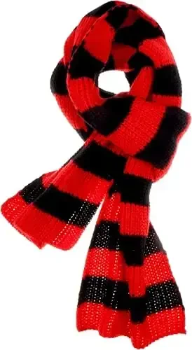 VIVIAN & VINCENT Fall Winter Ultra Soft Knit Striped Scarf for Women Men Boys Girls - 2