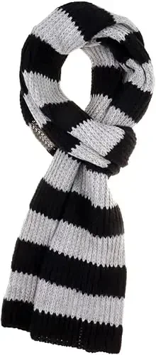 VIVIAN & VINCENT Fall Winter Ultra Soft Knit Striped Scarf for Women Men Boys Girls - 2