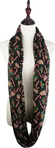 VIVIAN & VINCENT Gift Wrapped Fall Winter Soft Lightweight Sheer Holiday Infinity Christmas Scarf for Women - 6