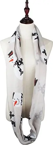 VIVIAN & VINCENT Gift Wrapped Fall Winter Soft Lightweight Sheer Holiday Infinity Christmas Scarf for Women - 6