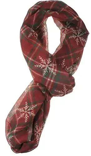 VIVIAN & VINCENT Gift Wrapped Fall Winter Soft Lightweight Sheer Holiday Infinity Christmas Scarf for Women - 4