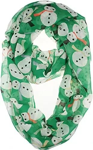VIVIAN & VINCENT Gift Wrapped Fall Winter Soft Lightweight Sheer Holiday Infinity Christmas Scarf for Women - VIVIAN