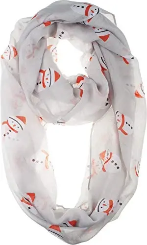 VIVIAN & VINCENT Gift Wrapped Fall Winter Soft Lightweight Sheer Holiday Infinity Christmas Scarf for Women - 1