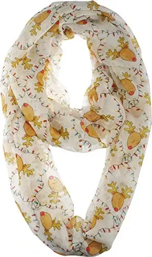 VIVIAN & VINCENT Gift Wrapped Fall Winter Soft Lightweight Sheer Holiday Infinity Christmas Scarf for Women - 1
