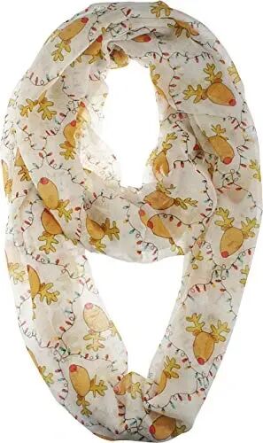 VIVIAN & VINCENT Gift Wrapped Fall Winter Soft Lightweight Sheer Holiday Infinity Christmas Scarf for Women - VIVIAN