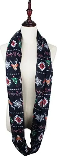 VIVIAN & VINCENT Gift Wrapped Fall Winter Soft Lightweight Sheer Holiday Infinity Christmas Scarf for Women - 4