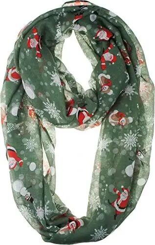 VIVIAN & VINCENT Gift Wrapped Fall Winter Soft Lightweight Sheer Holiday Infinity Christmas Scarf for Women - VIVIAN