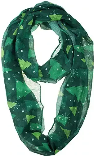 VIVIAN & VINCENT Gift Wrapped Fall Winter Soft Lightweight Sheer Holiday Infinity Christmas Scarf for Women 