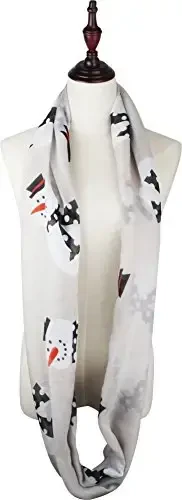 VIVIAN & VINCENT Gift Wrapped Fall Winter Soft Lightweight Sheer Holiday Infinity Christmas Scarf for Women - 6