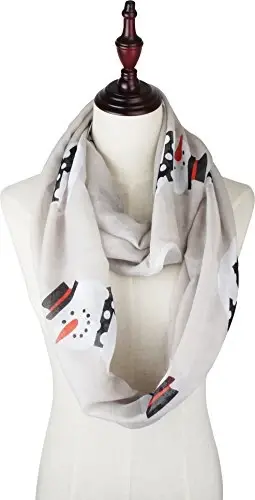 VIVIAN & VINCENT Gift Wrapped Fall Winter Soft Lightweight Sheer Holiday Infinity Christmas Scarf for Women - 4