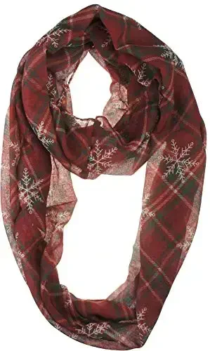 VIVIAN & VINCENT Gift Wrapped Fall Winter Soft Lightweight Sheer Holiday Infinity Christmas Scarf for Women 