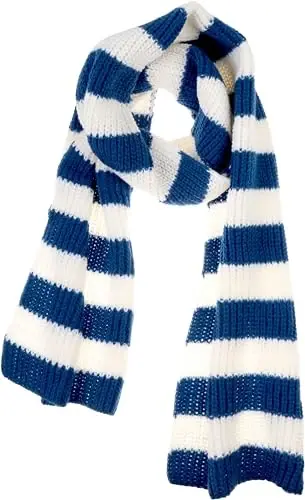 VIVIAN & VINCENT Fall Winter Ultra Soft Knit Striped Scarf for Women Men Boys Girls - 1