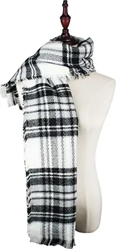 VIVIAN & VINCENT Plaid Fall Winter Blanket Scarf for Women | Oversized square wrap, soft tartan styling, cozy layering, shawl or poncho wear, seasonal gifts - 3