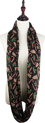 VIVIAN & VINCENT Gift Wrapped Fall Winter Soft Lightweight Sheer Holiday Infinity Christmas Scarf for Women - 6