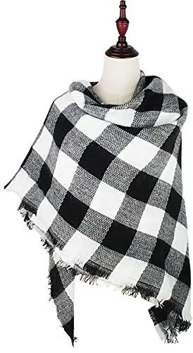 VIVIAN & VINCENT Kuzgi Qishki Sharf Klassik Popukli Katakli Tartan Issiq Yumshoq Katta Adyol Oramol Ayollar uchun Sharflar - 4