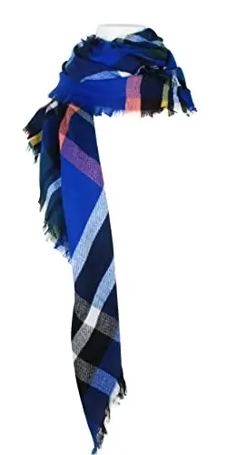 VIVIAN & VINCENT Plaid Fall Winter Blanket Scarf for Women | Oversized square blanket wrap, soft tartan styling, cozy layering, shawl or poncho wear, seasonal gifts - 4