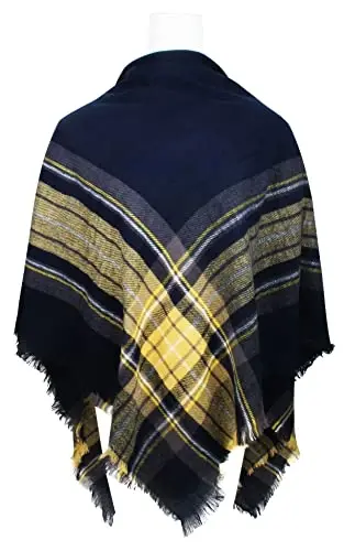 VIVIAN & VINCENT Plaid Fall Winter Blanket Scarf for Women | Oversized square wrap, soft tartan styling, cozy layering, shawl or poncho wear, seasonal gifts - VIVIAN & VINCENT (1)