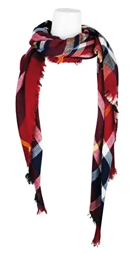 VIVIAN & VINCENT Women's Fall Winter Scarf Classic Tassel Plaid Tartan Warm Soft Chunky Large Blanket Wrap Shawl Scarves - VIVIAN & VINCENT (1)