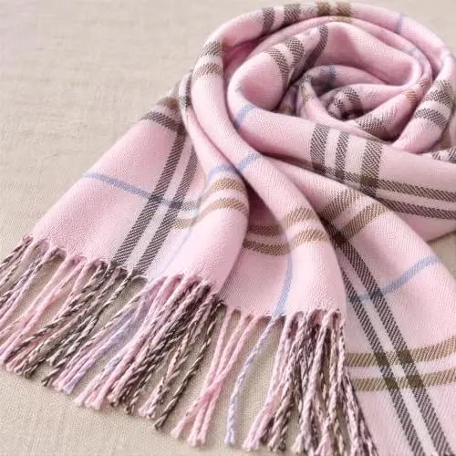 VIVIAN & VINCENT Women's Plaid Fall Winter Scarf for Women | 100% acrylic, soft casModazoneere feel, lightweight 4 oz, 70 x 12 in, classic tartan - VIVIAN (1)