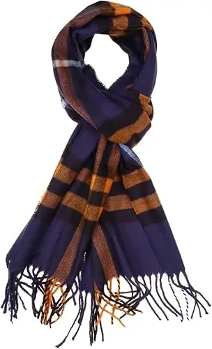 VIVIAN & VINCENT Women's Plaid Fall Winter Scarf for Women | 100% acrylic, soft casModazoneere feel, lightweight 4 oz, 70 x 12 in, classic tartan - 3
