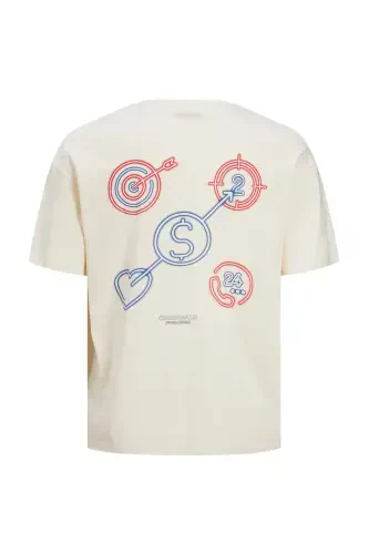 Vivid Men's Cream T-Shirt (12254172-BCM) - JACK & JONES (1)