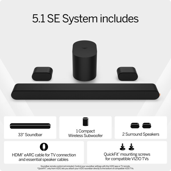 VIZIO 5.1 Soundbar SE with Dolby Atmos and DTS: X (NEW) SV510X-0806 - 158