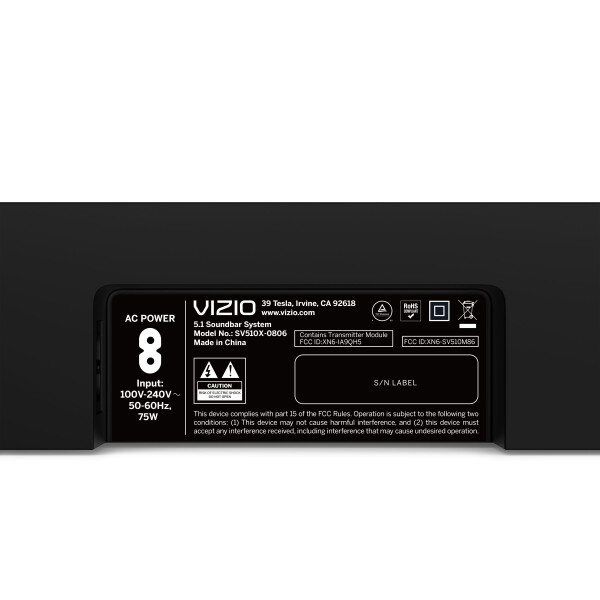 VIZIO 5.1 Soundbar SE with Dolby Atmos and DTS: X (NEW) SV510X-0806 - 129