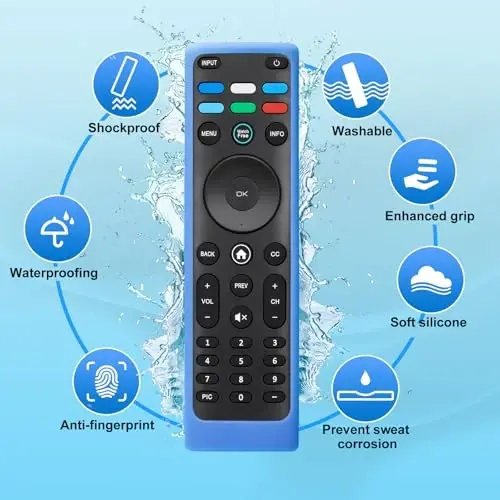 Cover-for-Vizio-Smart-TV-Remote Silicone Case XRT136/ XRT140 (Glow Blue) - OMAIC (1)