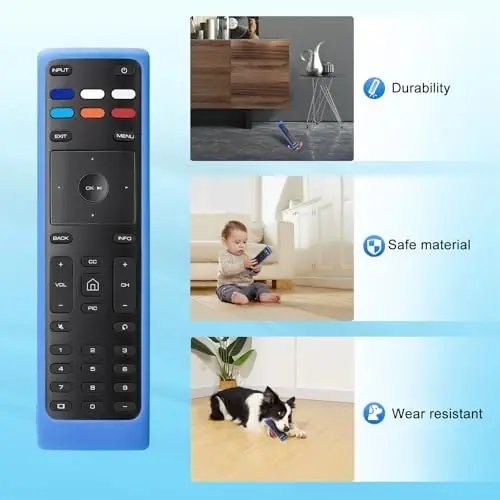 Cover-for-Vizio-Smart-TV-Remote Silicone Case XRT136/ XRT140 (Glow Blue) - 3