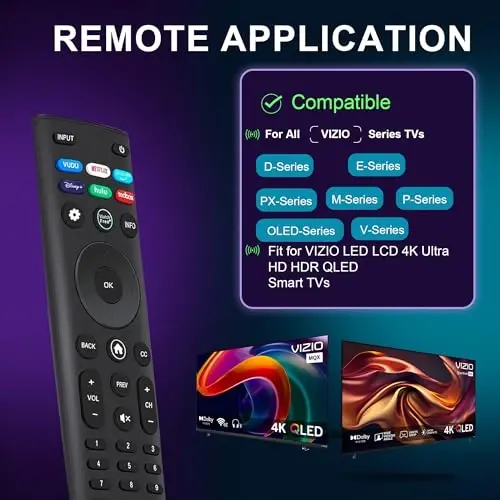 Replacement 2 Pack Remote Control for VIZIO Smart TVs XRT140 Universal Remote XRT136 for Vizio Smartcast D/E/M/P/PX/V/OLED-Series TV - ZYK (1)